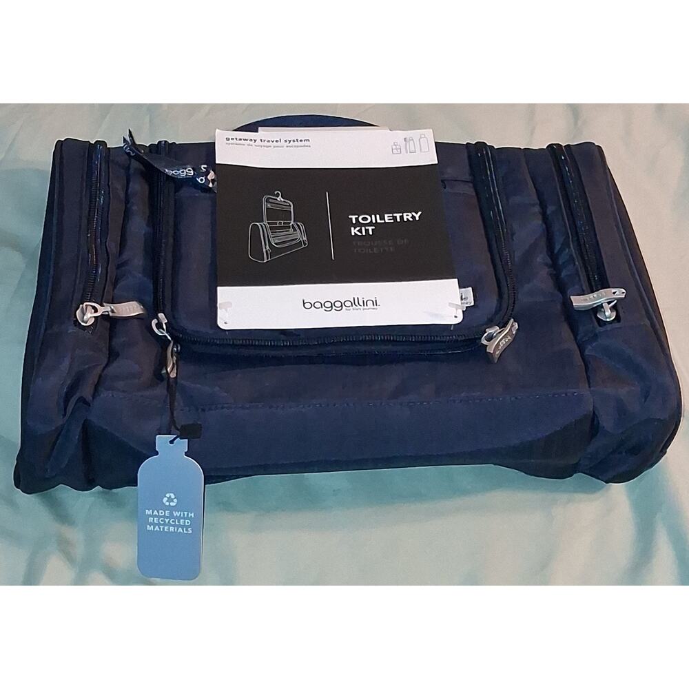 Baggallini Navy Travel Hanging Toiletry Kit (13" × 8.5" × 3.5") Brand New - Picture 5 of 13